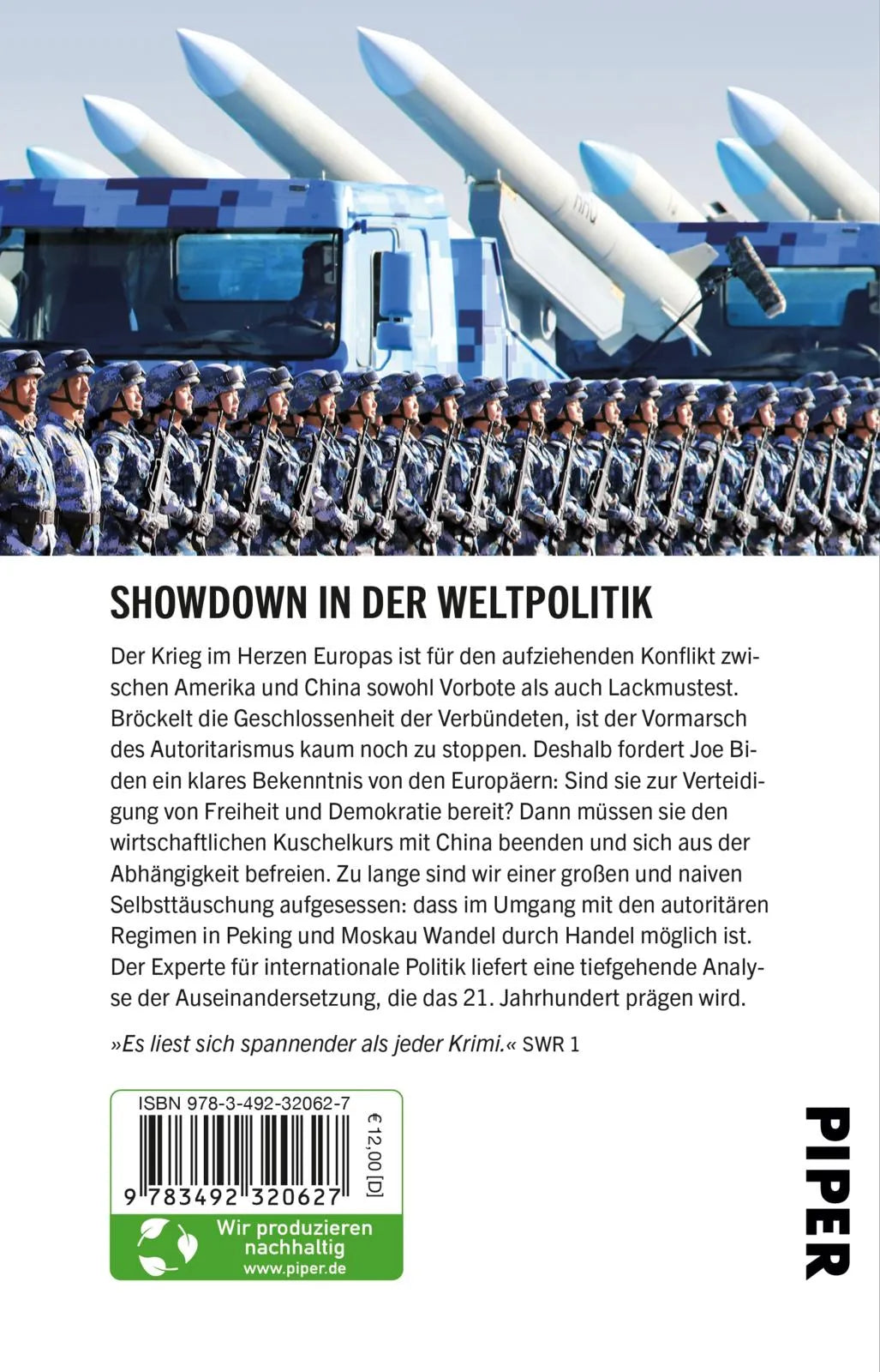 Buchrückseite von 'Kampf der Supermächte' mit Klappentext - Taschenbuch