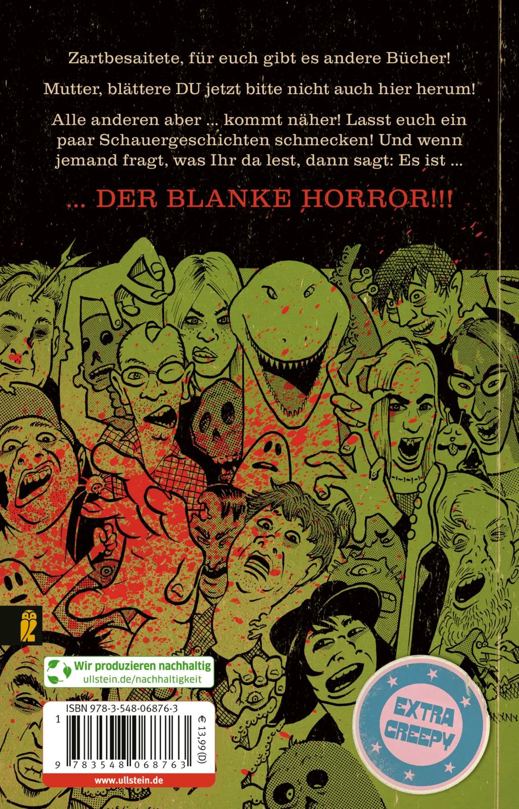 Buchrückseite von 'Kannibalen und Liebe' mit Klappentext - Taschenbuch