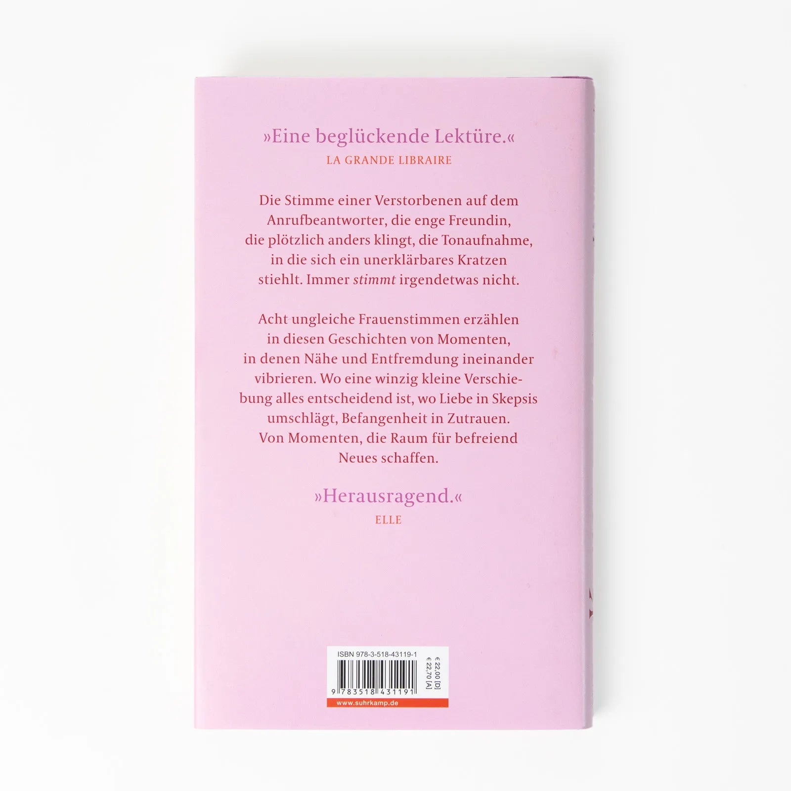 Buchrückseite von 'Kanus' mit Klappentext - Gebundene Ausgabe