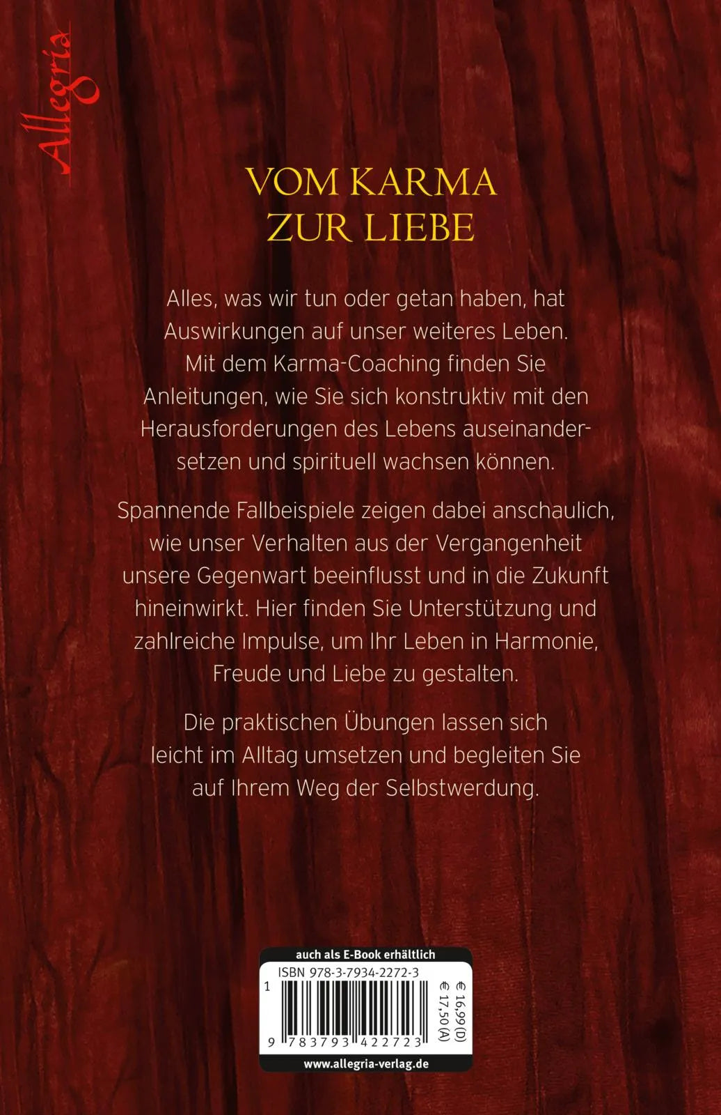 Buchrückseite von 'Karma-Coaching' mit Klappentext - Paperback