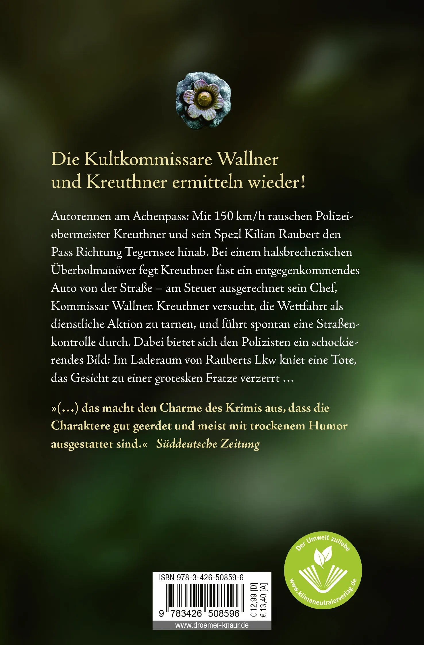 Buchrückseite von 'Karwoche' mit Klappentext - Taschenbuch