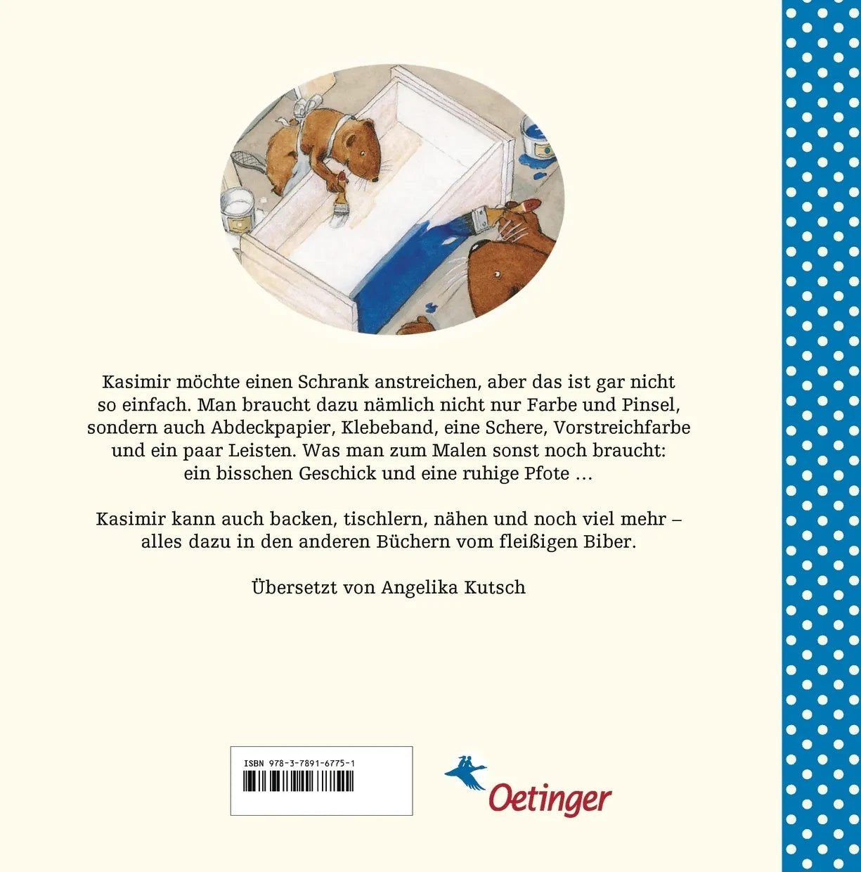 Buchrückseite von 'Kasimir malt' mit Klappentext - Gebundene Ausgabe