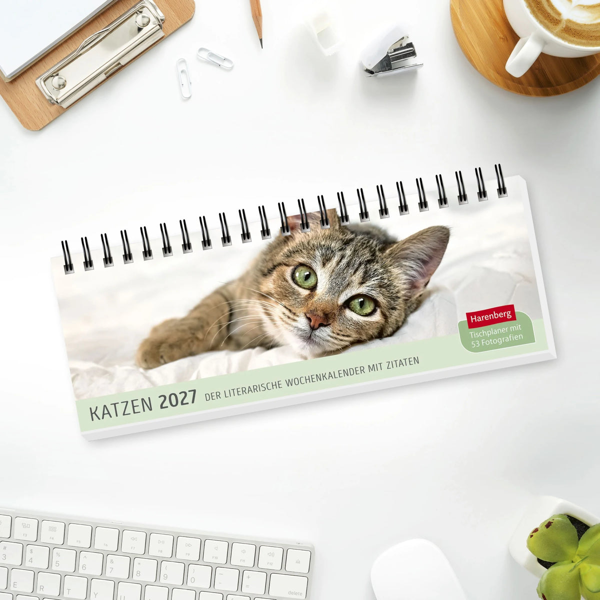 Katzen Premium-Tischplaner 2027 - Der literarische Wochenkalender mit Zitaten – Ansicht