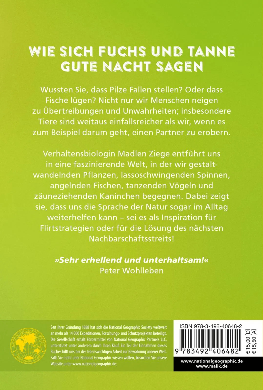 Buchrückseite von 'Kein Schweigen im Walde' mit Klappentext - Taschenbuch