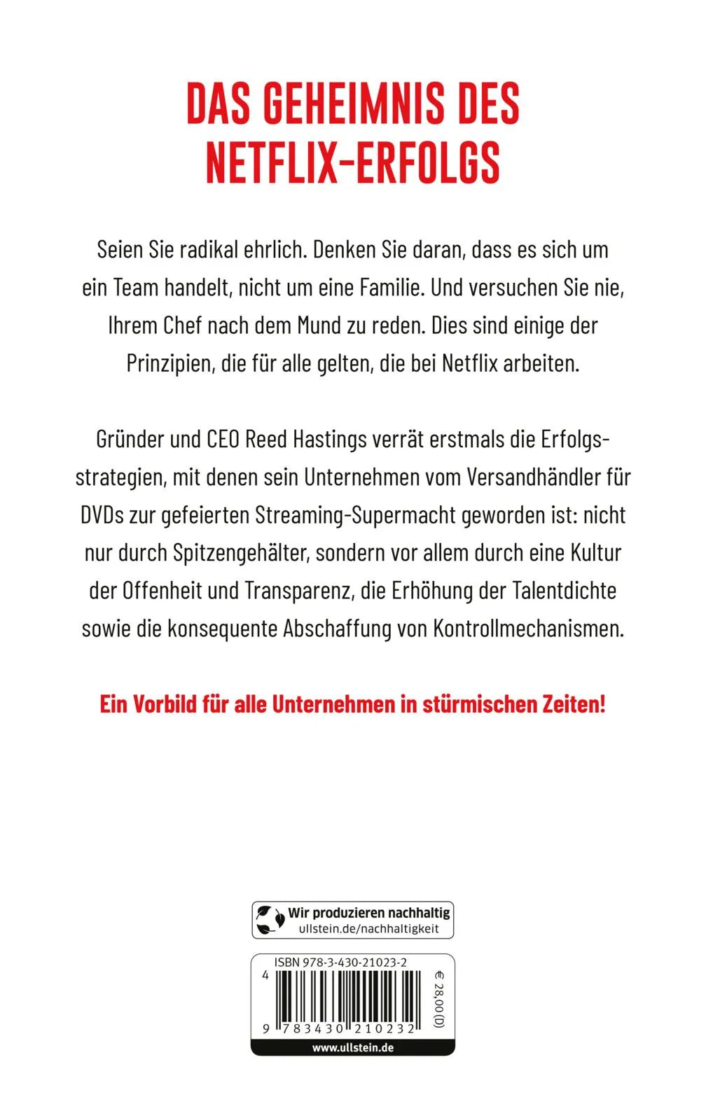 Buchrückseite von 'Keine Regeln' mit Klappentext - Gebundene Ausgabe