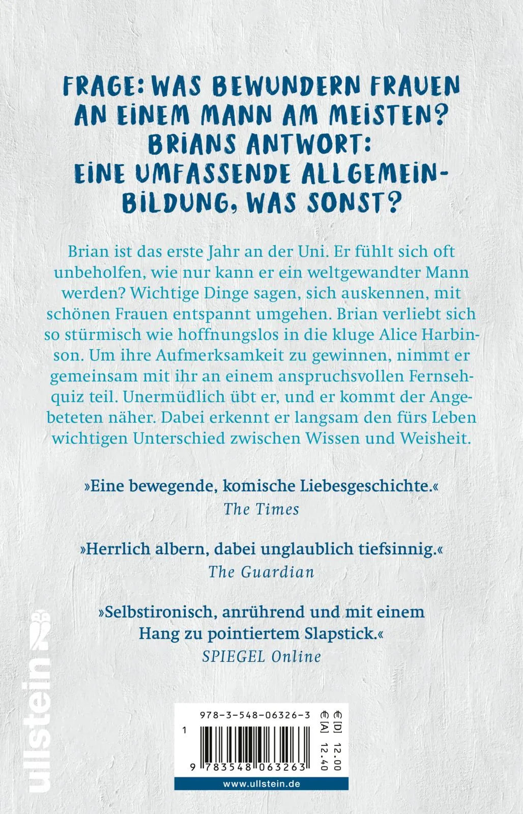 Buchrückseite von 'Keine weiteren Fragen' mit Klappentext - Taschenbuch