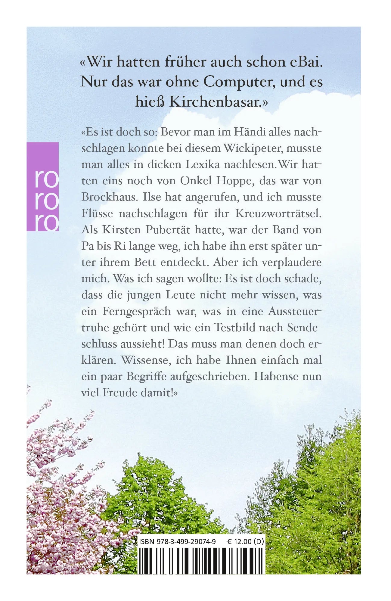 Buchrückseite von 'Kennense noch Blümchenkaffee?' mit Klappentext - Gebundene Ausgabe