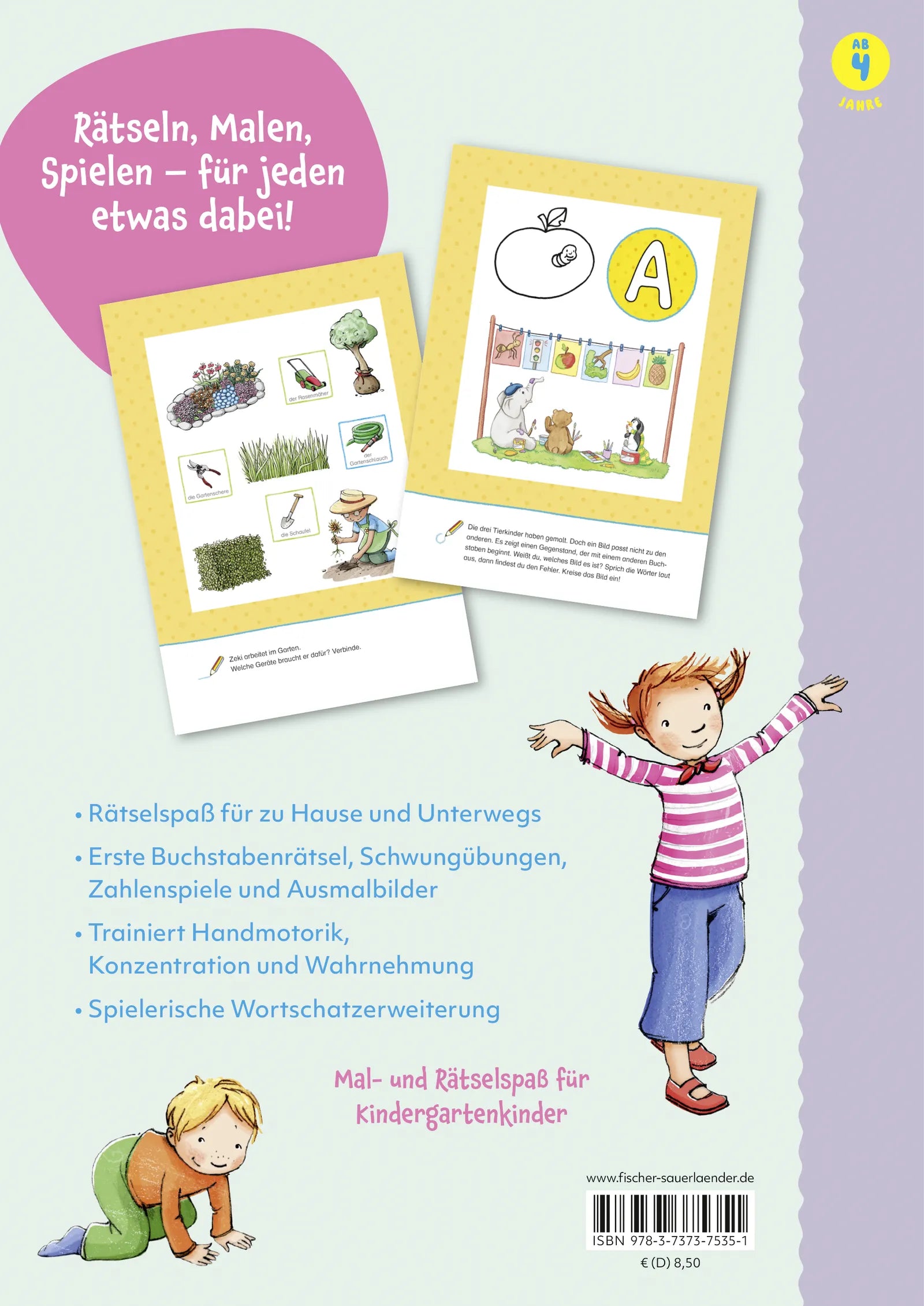 Buchrückseite von 'Kennst du das? Meine Kindergarten-Rätsel' mit Klappentext - Taschenbuch