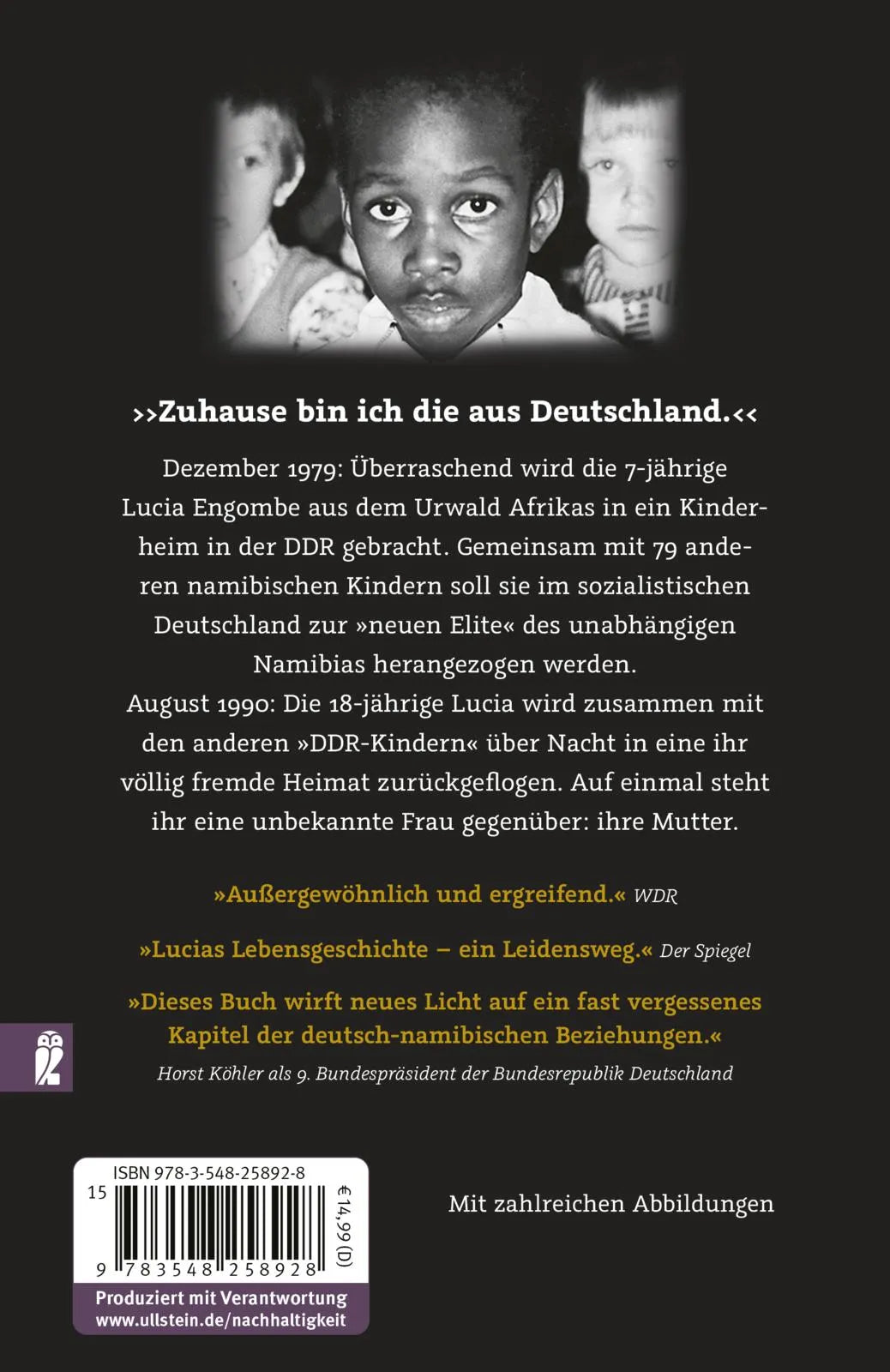 Buchrückseite von 'Kind Nr. 95' mit Klappentext - Taschenbuch