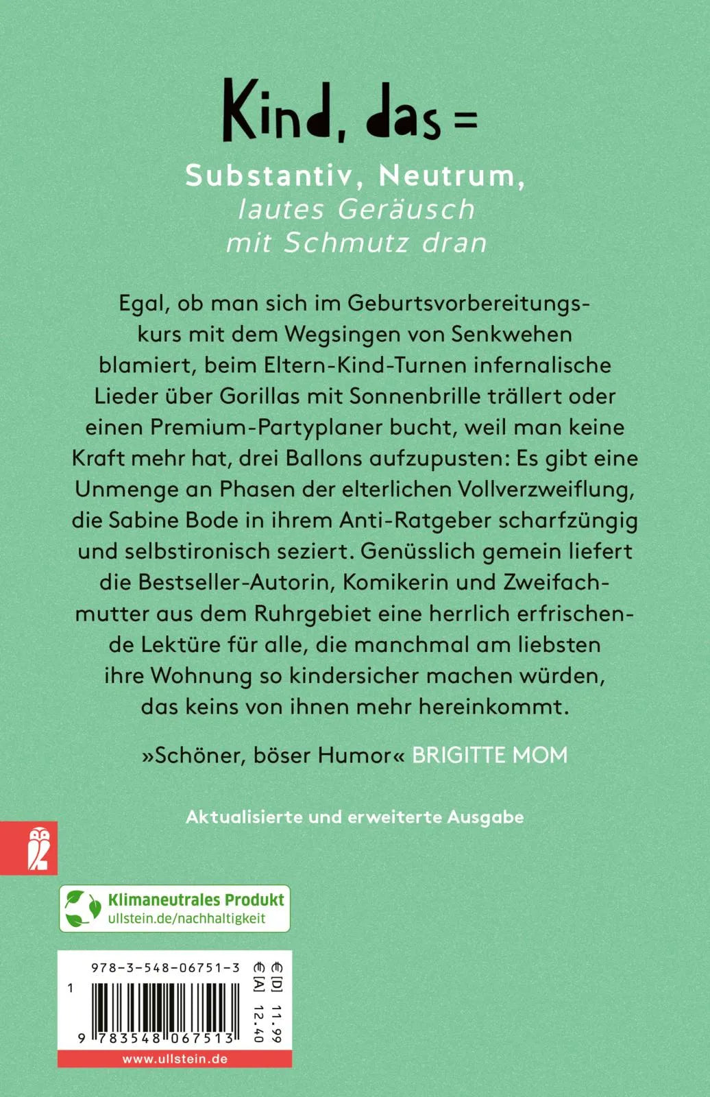 Buchrückseite von 'Kinder sind ein Geschenk, aber ein Wellness-Gutschein hätt's auch getan' mit Klappentext - Paperback