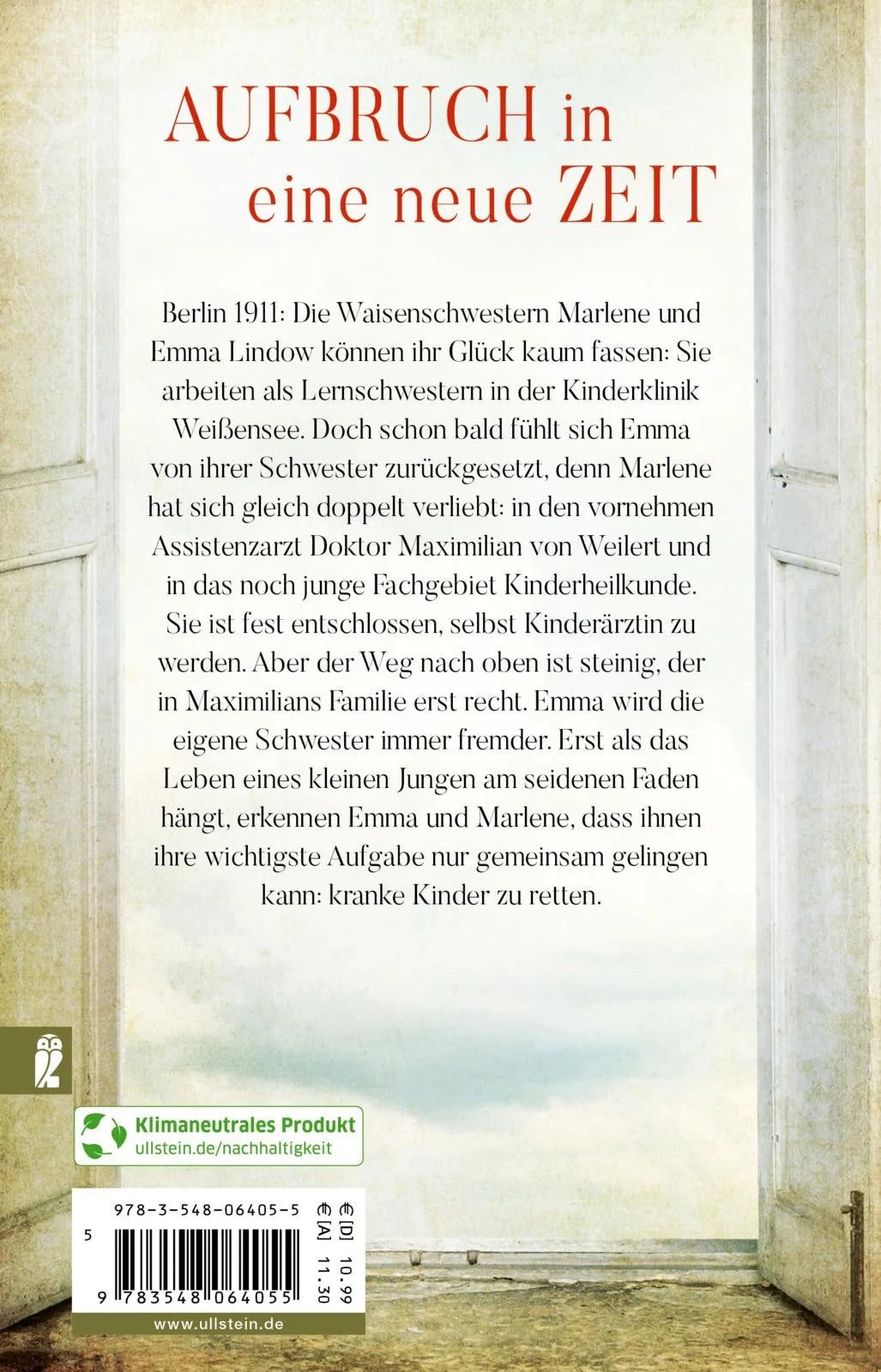 Buchrückseite von 'Kinderklinik Weißensee - Zeit der Wunder' mit Klappentext - Paperback