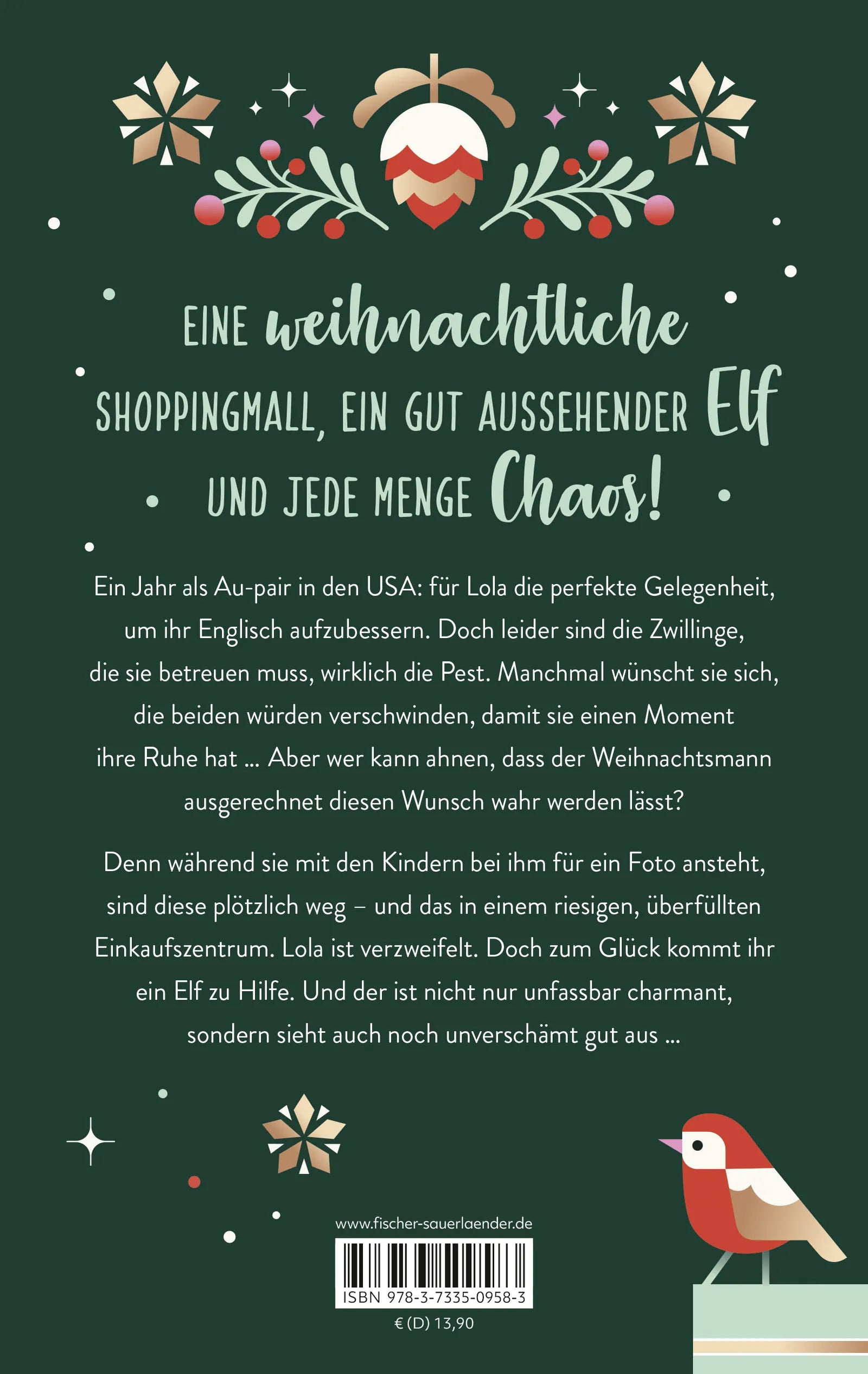 Buchrückseite von 'Kiss me, it's Christmas' mit Klappentext - Paperback