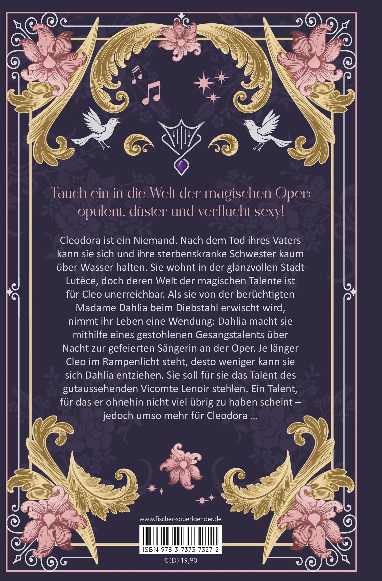 Buchrückseite von 'Kiss of the Nightingale' mit Klappentext - Gebundene Ausgabe
