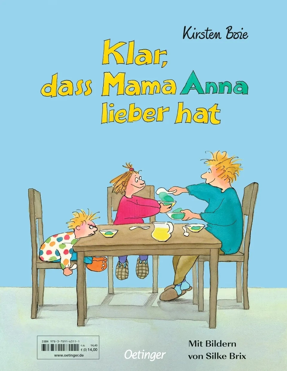 Buchrückseite von 'Klar, dass Mama Ole lieber hat / Klar, dass Mama Anna lieber hat' mit Klappentext - Gebundene Ausgabe