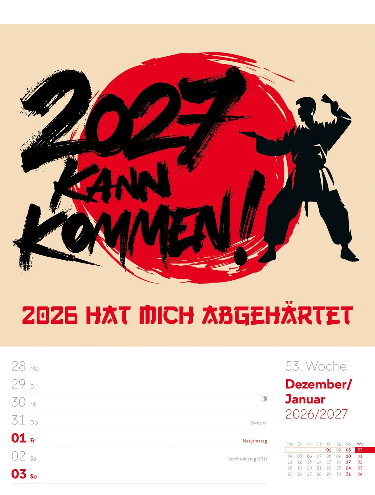 Klartext Sprüchekalender Wochenplaner 2027 – Ansicht