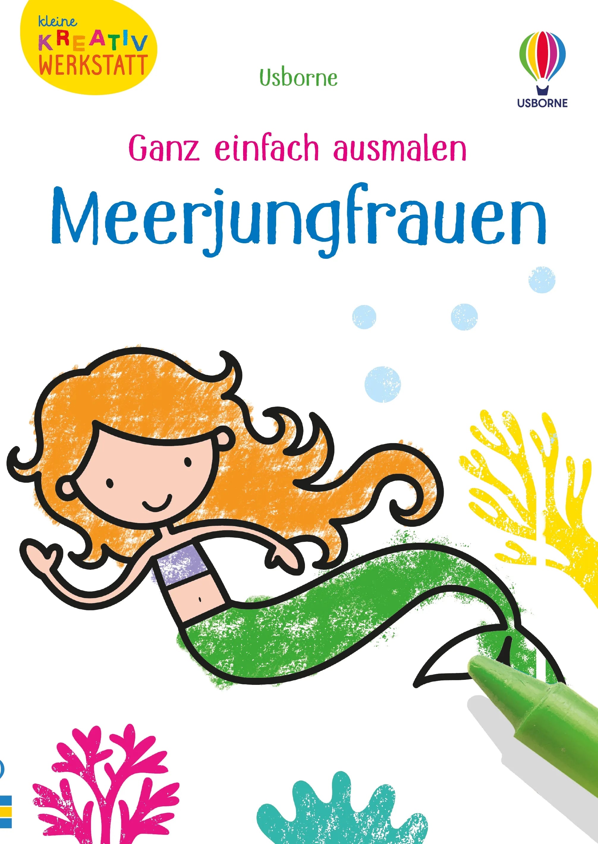 Buchcover von 'Kleine Kreativ-Werkstatt - Ganz einfach ausmalen: Meerjungfrauen' - Taschenbuch von Matthew Oldham