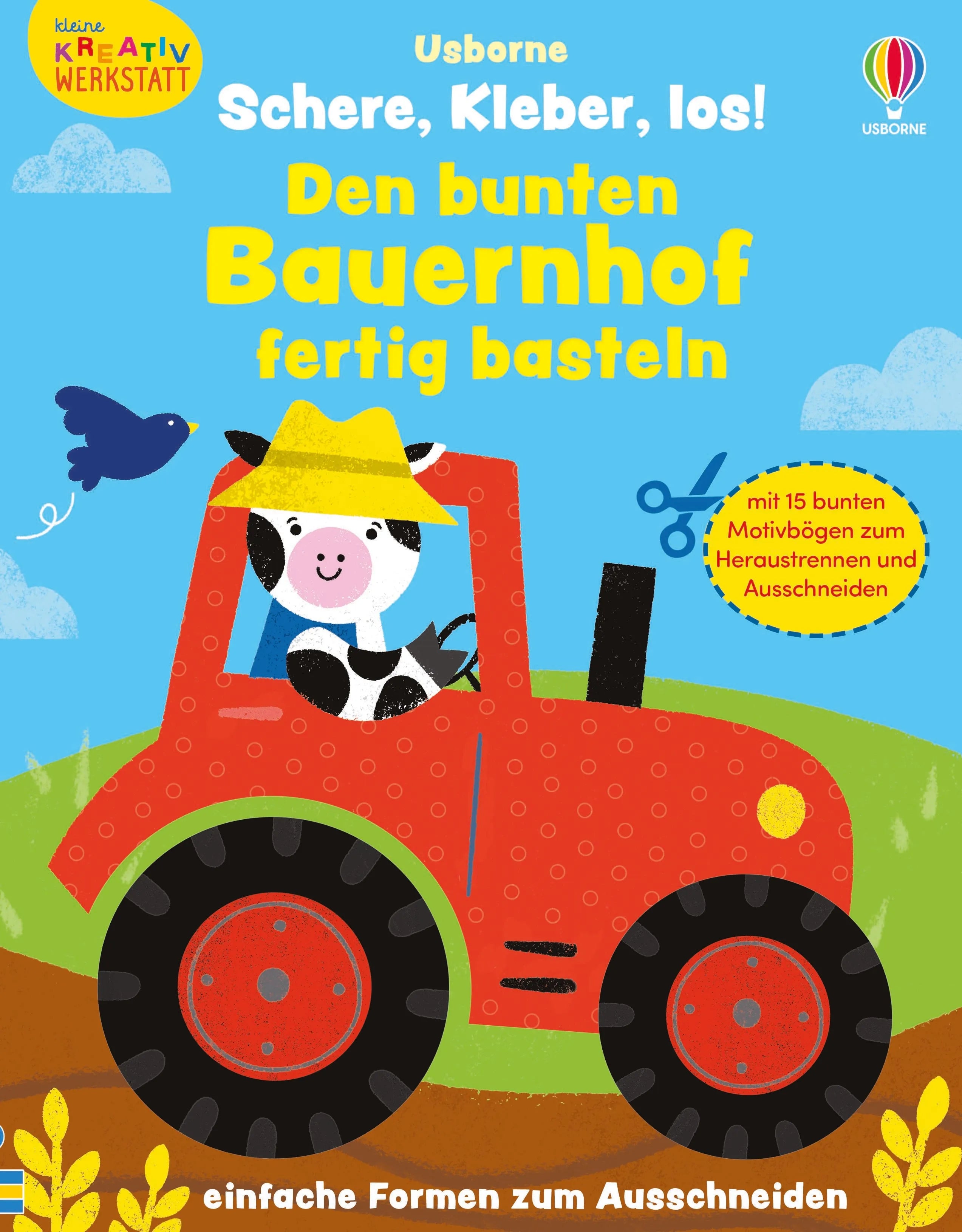 Buchcover von 'Kleine Kreativ-Werkstatt – Schere, Kleber, los! Den bunten Bauernhof fertig basteln' - Taschenbuch von Jessica Greenwell