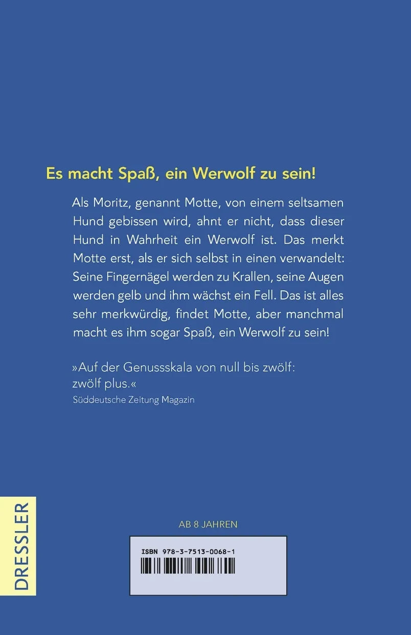 Buchrückseite von 'Kleiner Werwolf' mit Klappentext - Taschenbuch