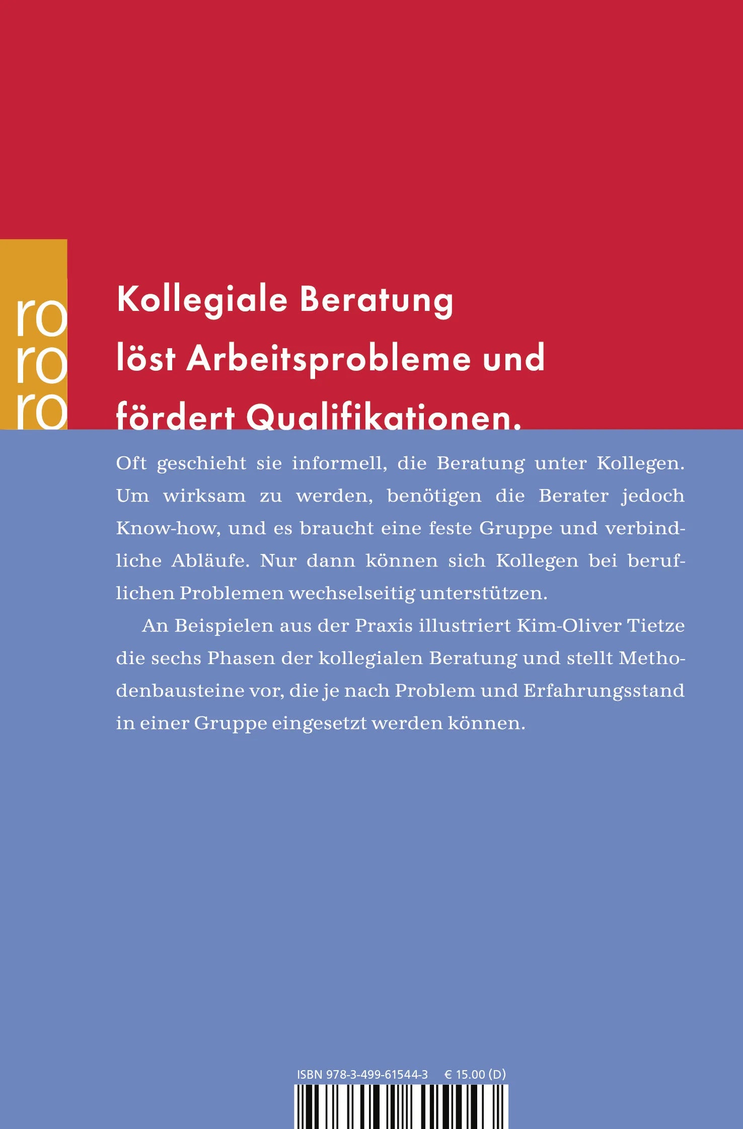 Buchrückseite von 'Kollegiale Beratung' mit Klappentext - Taschenbuch