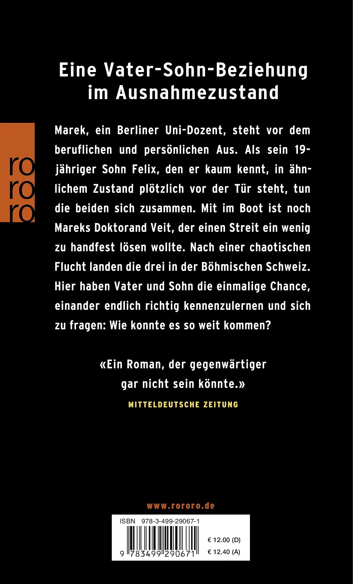 Buchrückseite von 'Komm in den totgesagten Park und schau' mit Klappentext - Taschenbuch