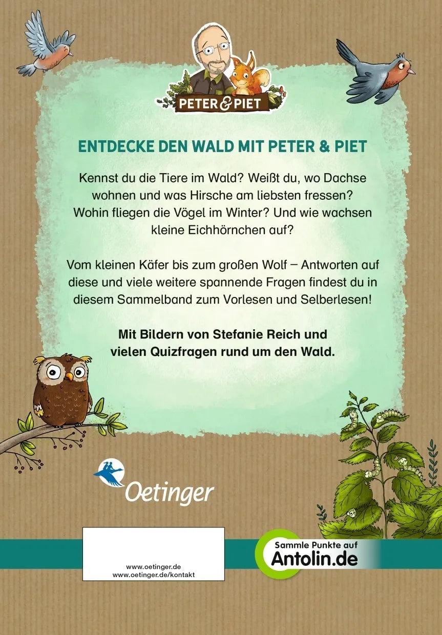 Buchrückseite von 'Komm mit uns in den Wald' mit Klappentext - Gebundene Ausgabe