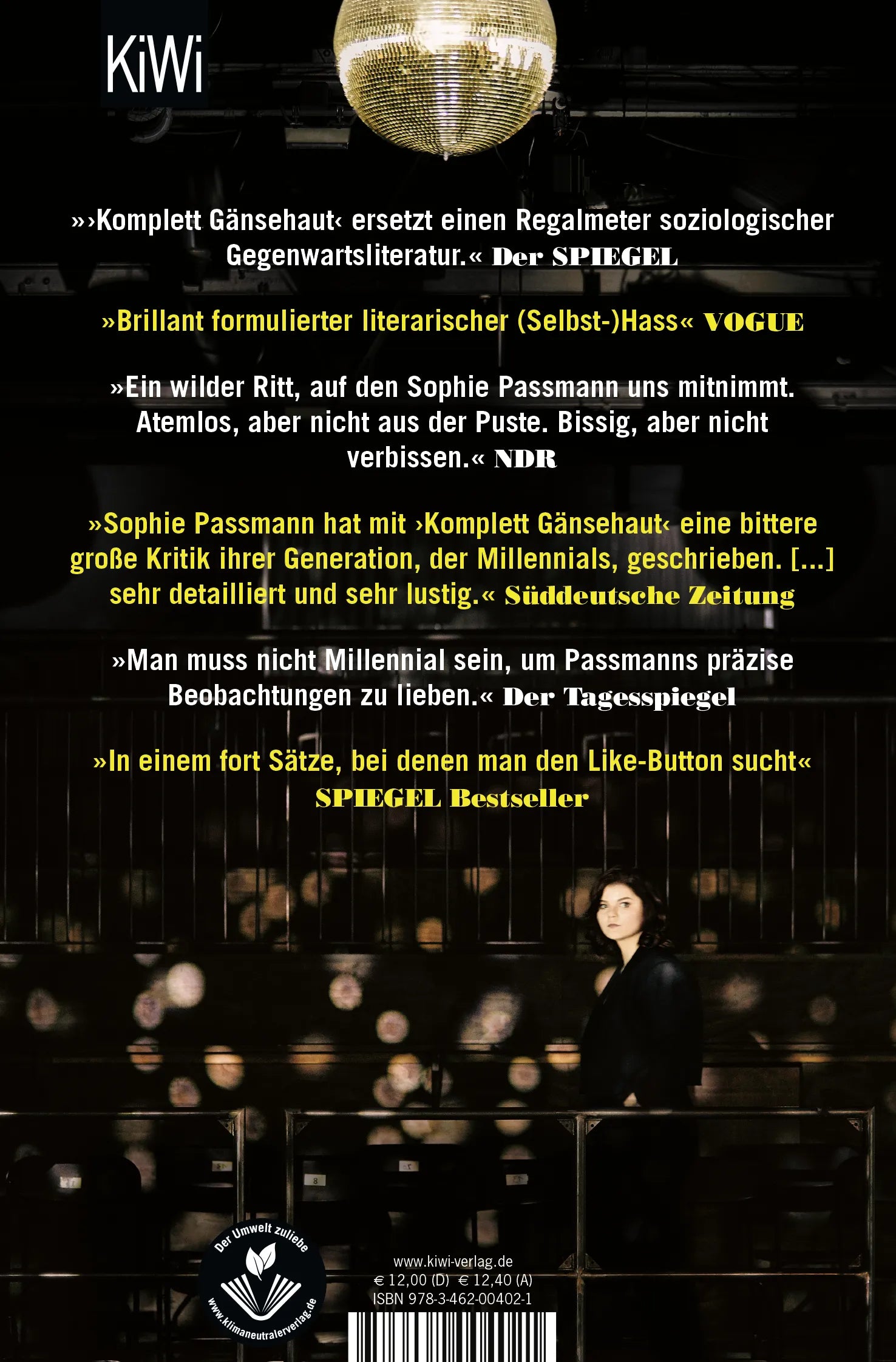 Buchrückseite von 'Komplett Gänsehaut' mit Klappentext - Taschenbuch