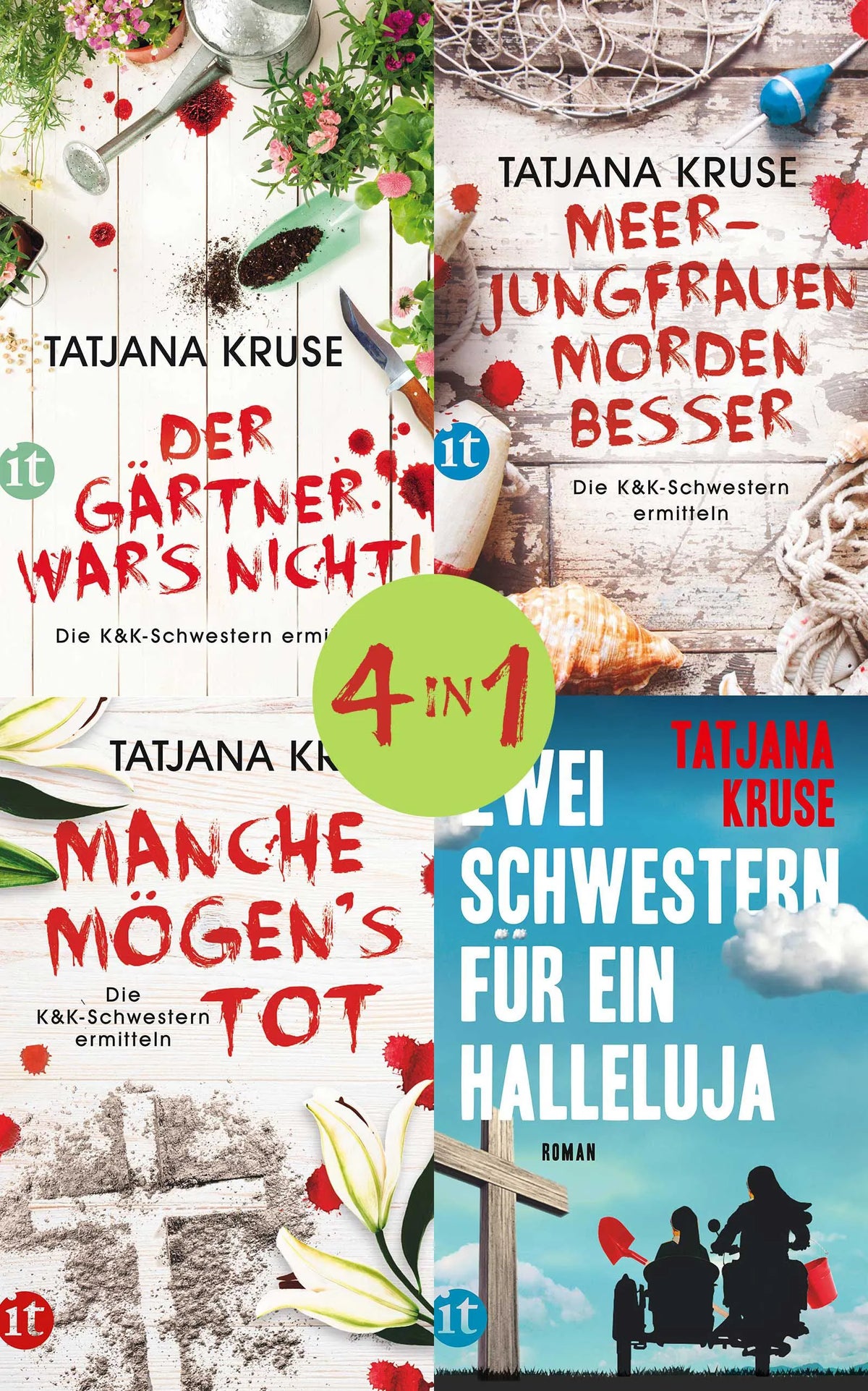 Cover: Konny und Kriemhild ermitteln - Die Schnüffelschwestern können's nicht lassen. Band 1-4 (E-Book) von Tatjana Kruse