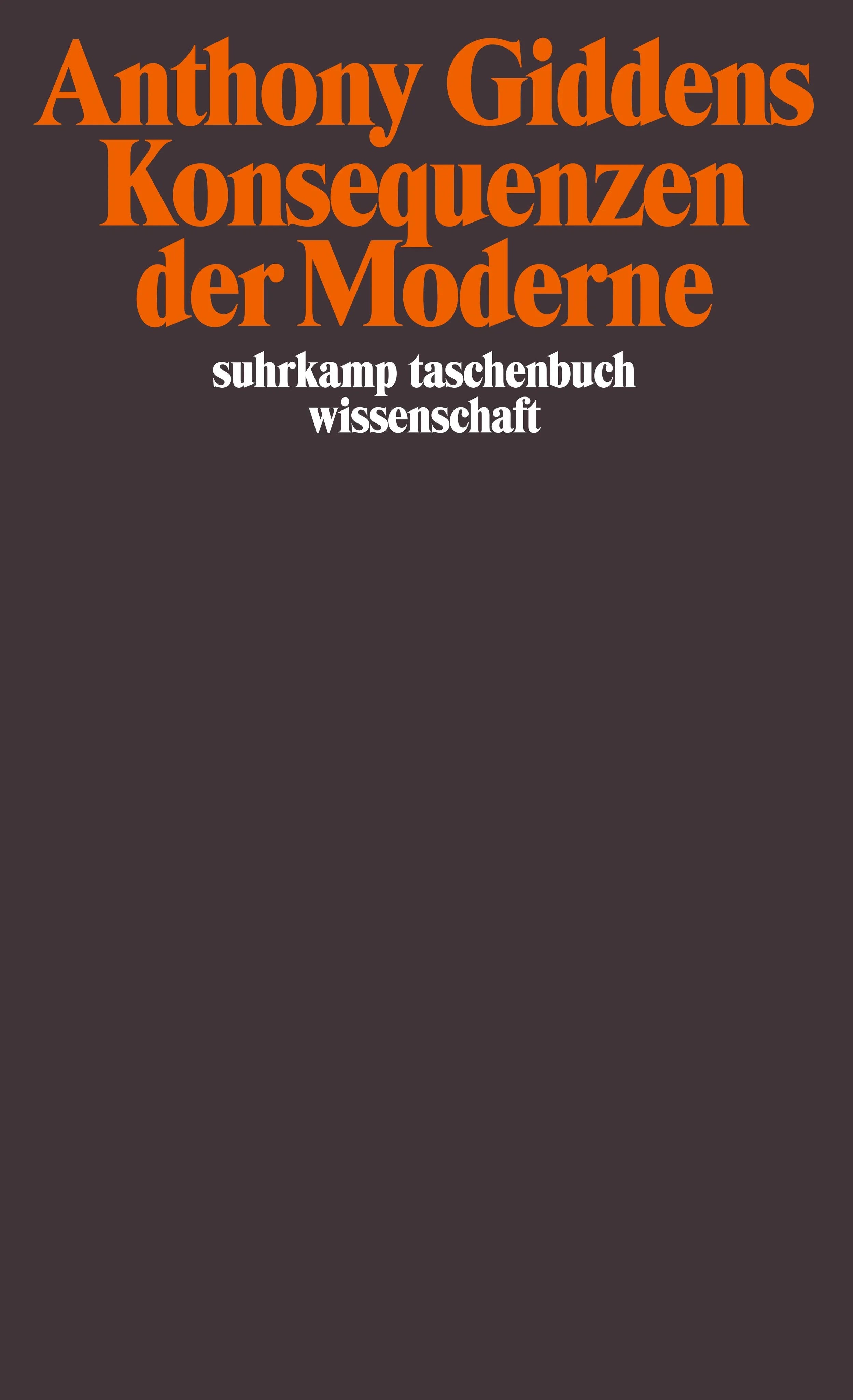 Buchcover von 'Konsequenzen der Moderne' - Taschenbuch von Anthony Giddens