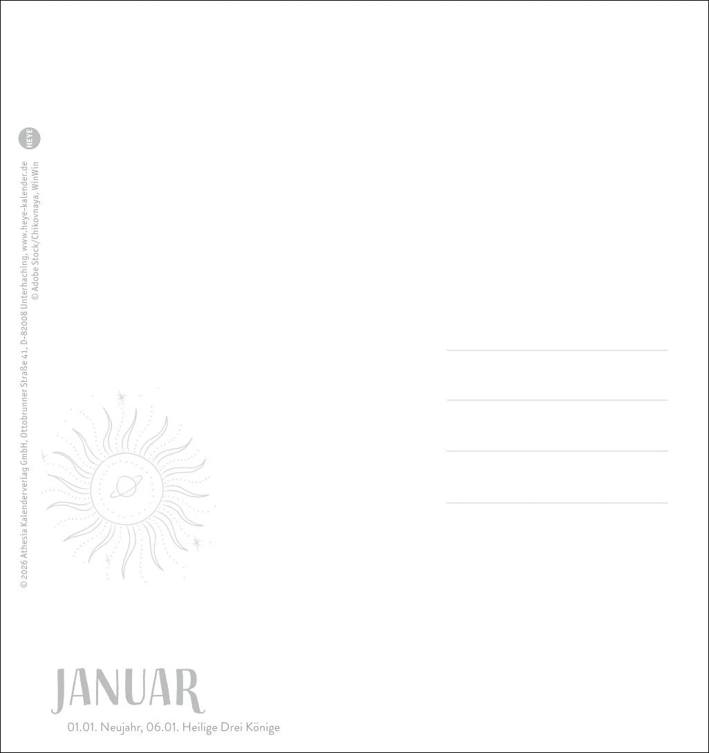 Krafttiere Postkartenkalender 2027 – Ansicht