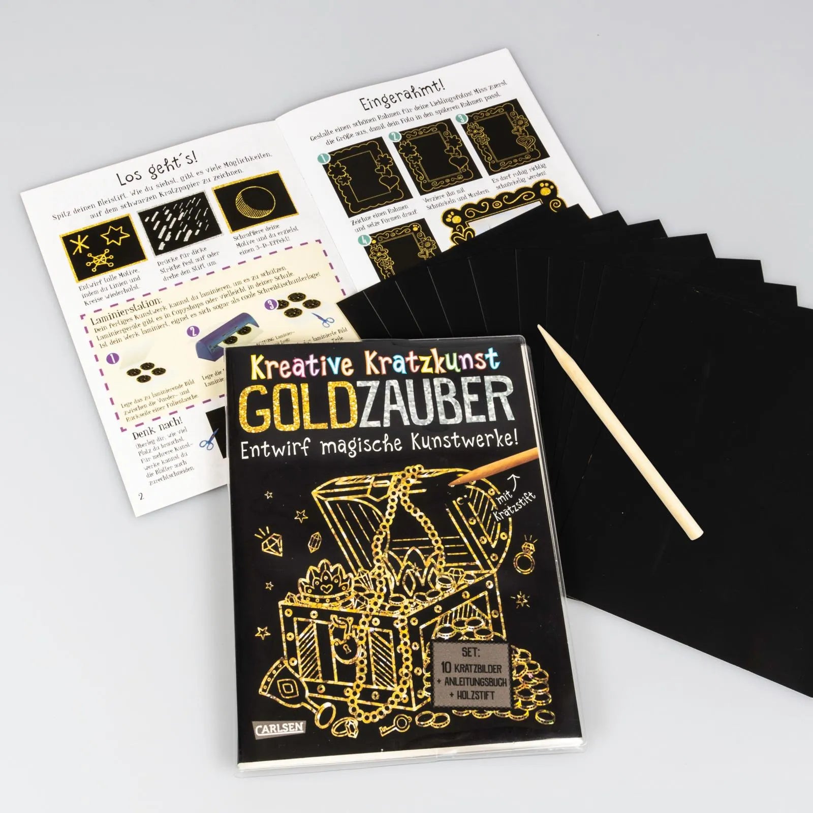 Abbildung von 'Kratzbilder für Kinder: Kreative Kratzkunst: Goldzauber'
