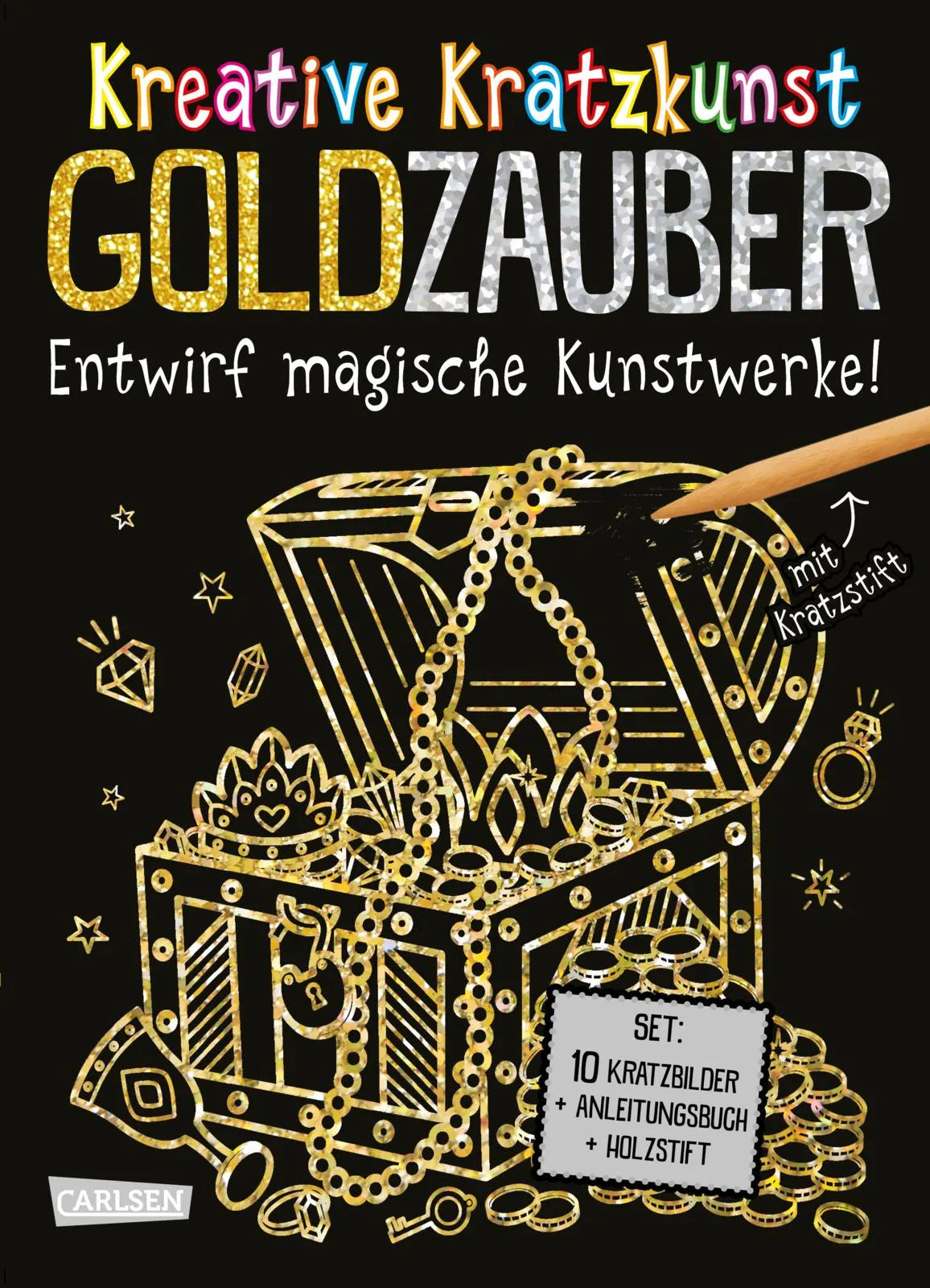 Buchcover von 'Kratzbilder für Kinder: Kreative Kratzkunst: Goldzauber' - Taschenbuch von Anton Poitier