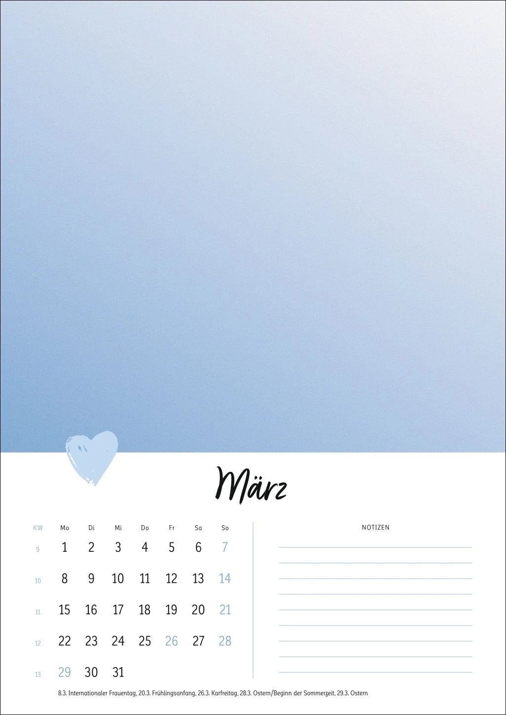 Kreativkalender Mit Liebe gemacht A4 2027 – Ansicht