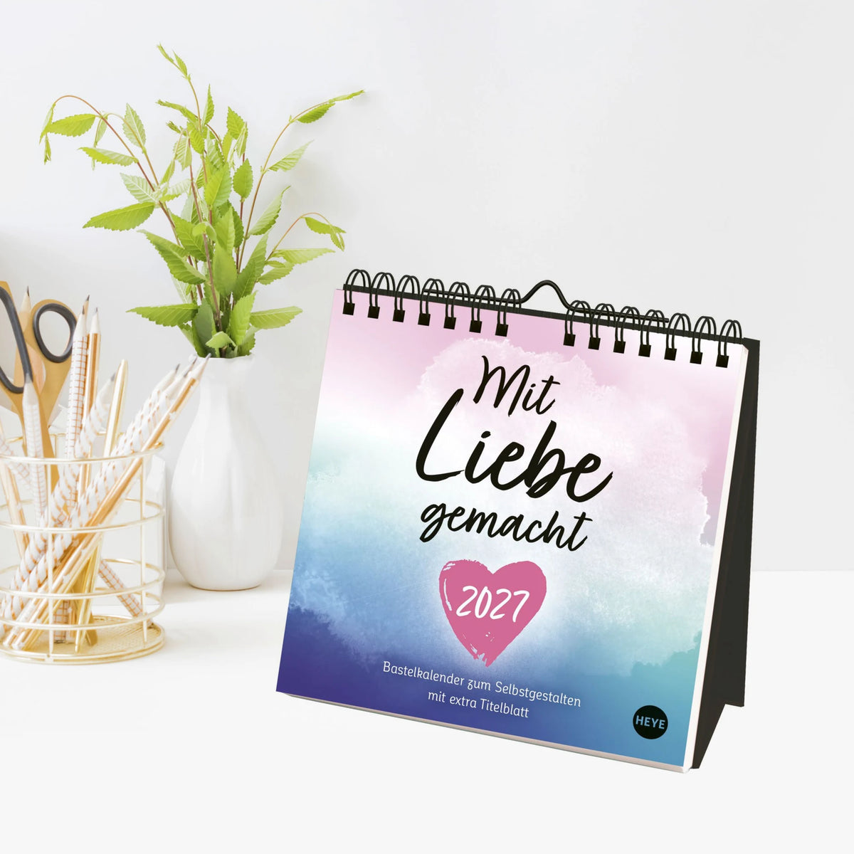 Kreativkalender zum Aufstellen Mit Liebe gemacht 2027 – Ansicht