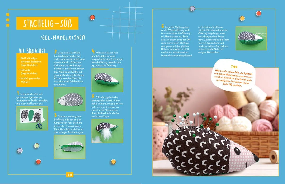 Detailansicht: Kreativstart Kids Nähen. Anleitungsbuch und Material (Hardcover)