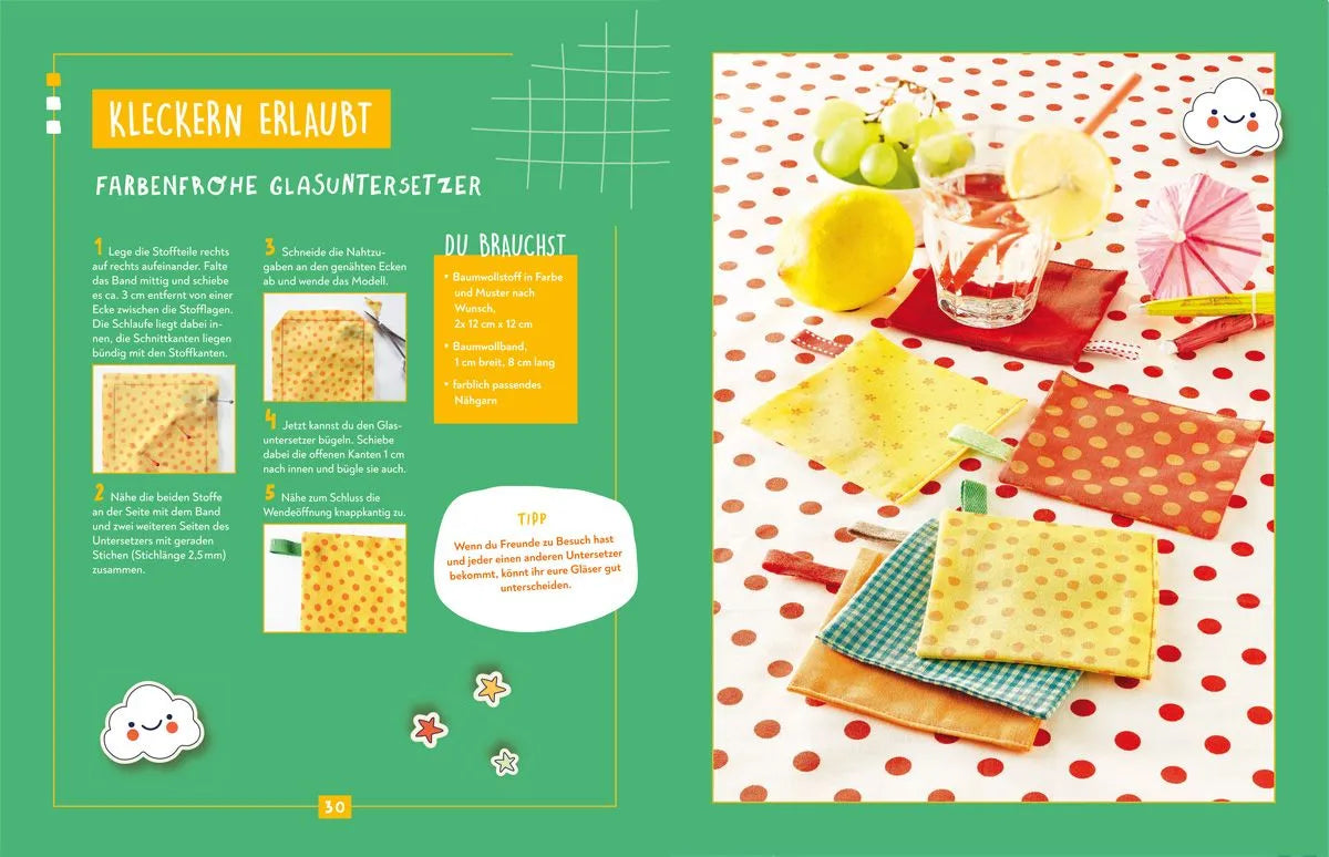 Detailansicht: Kreativstart Kids Nähen. Anleitungsbuch und Material (Hardcover)