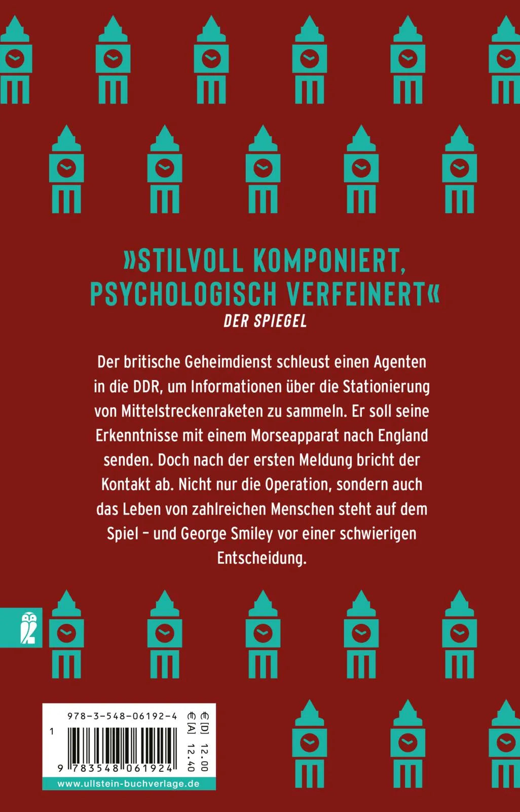 Buchrückseite von 'Krieg im Spiegel' mit Klappentext - Taschenbuch