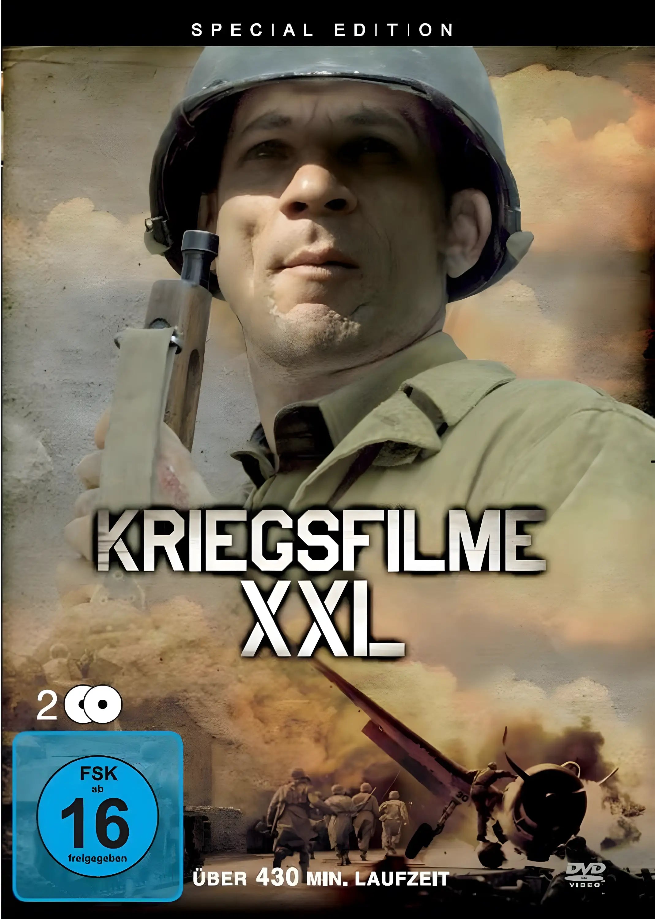 Kriegsfilme XXL Box mit 4 Kriegsfilmen auf 2 DVDs – Cover