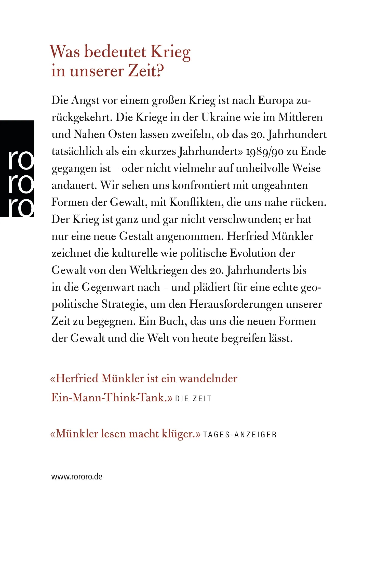 Buchrückseite von 'Kriegssplitter' mit Klappentext - Taschenbuch