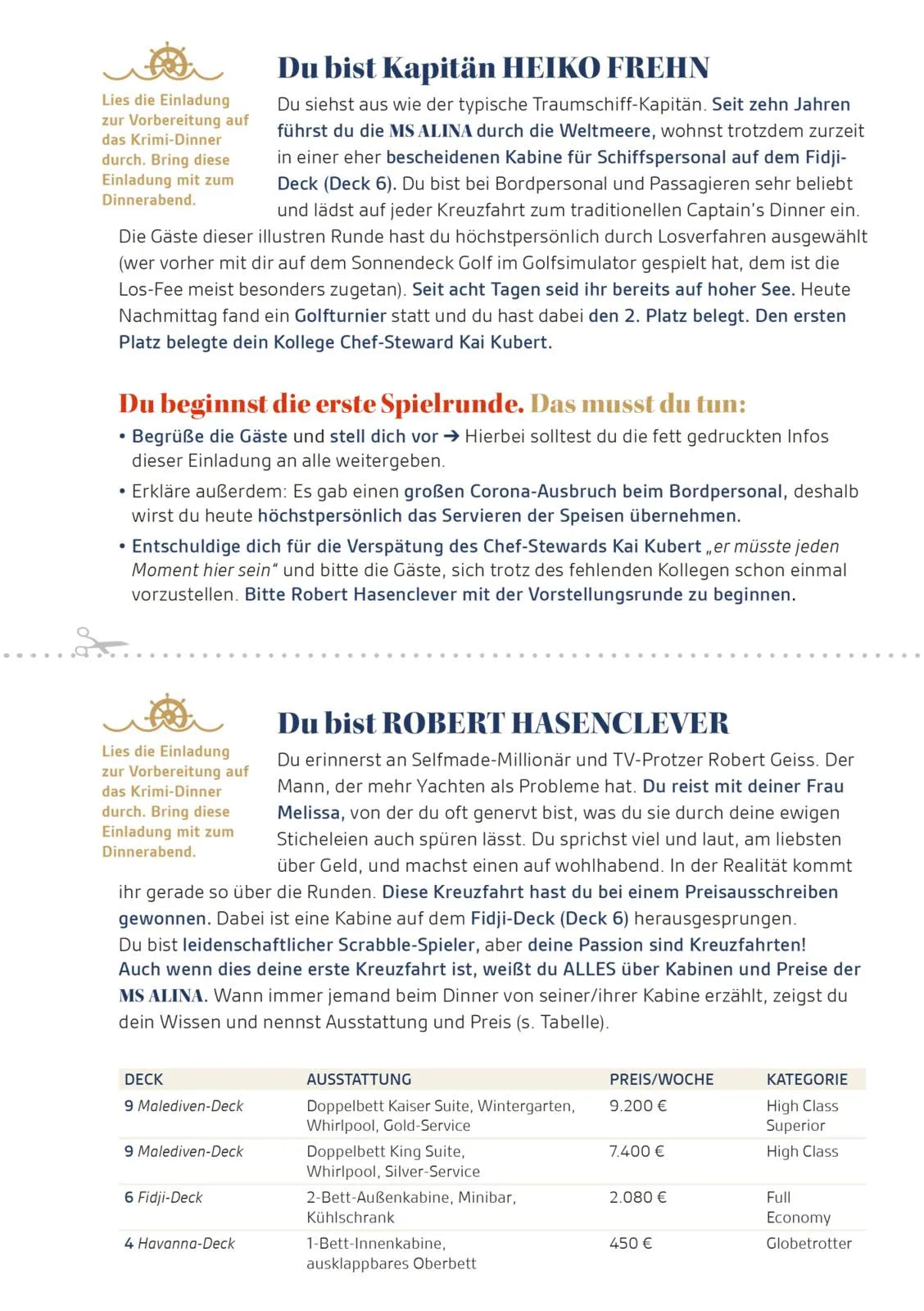 Produktansicht: Krimi-Dinner-Buch: Tödliches Captain's Dinner (Gebundene Ausgabe)