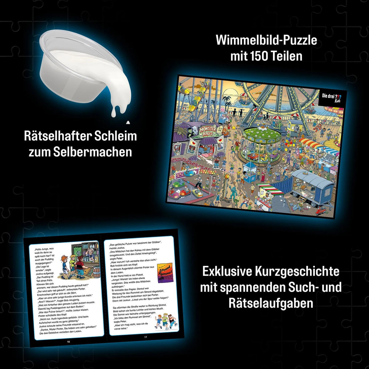 Krimipuzzle Die drei ??? Kids Vorsicht, Glibberfalle! – Ansicht