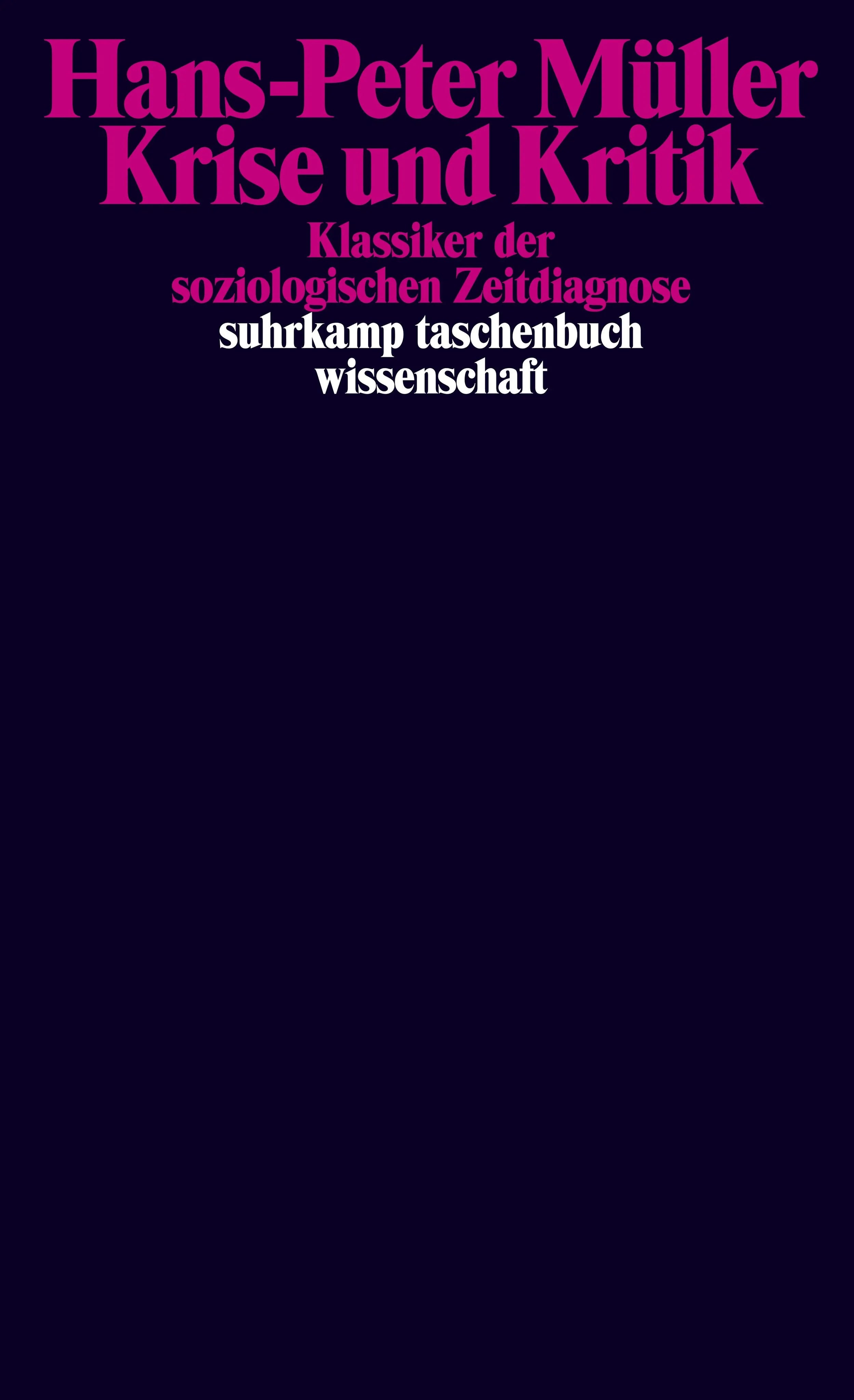 Buchcover von 'Krise und Kritik' - Taschenbuch von Hans-Peter Müller