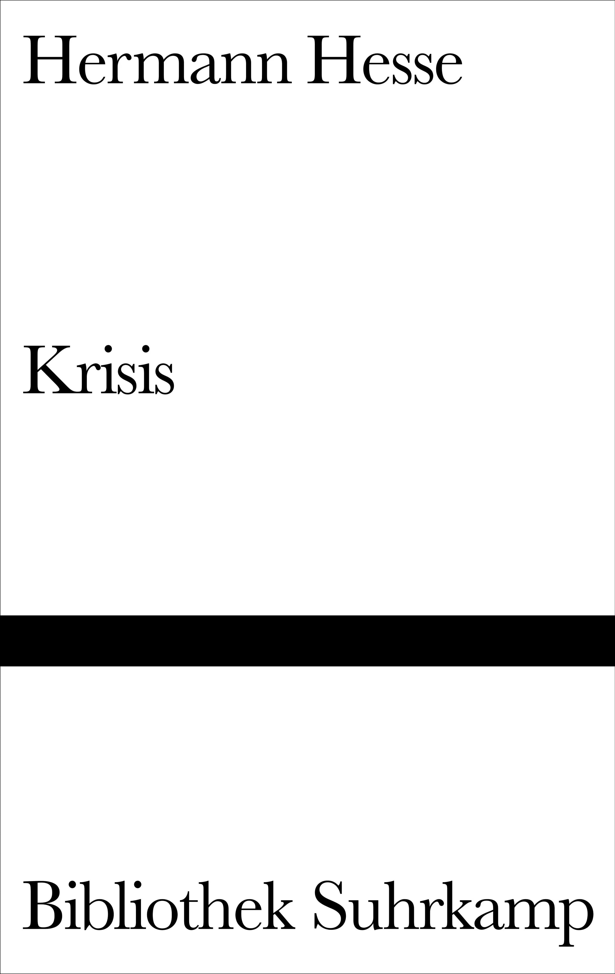 Buchcover von 'Krisis' - Gebundene Ausgabe von Hermann Hesse