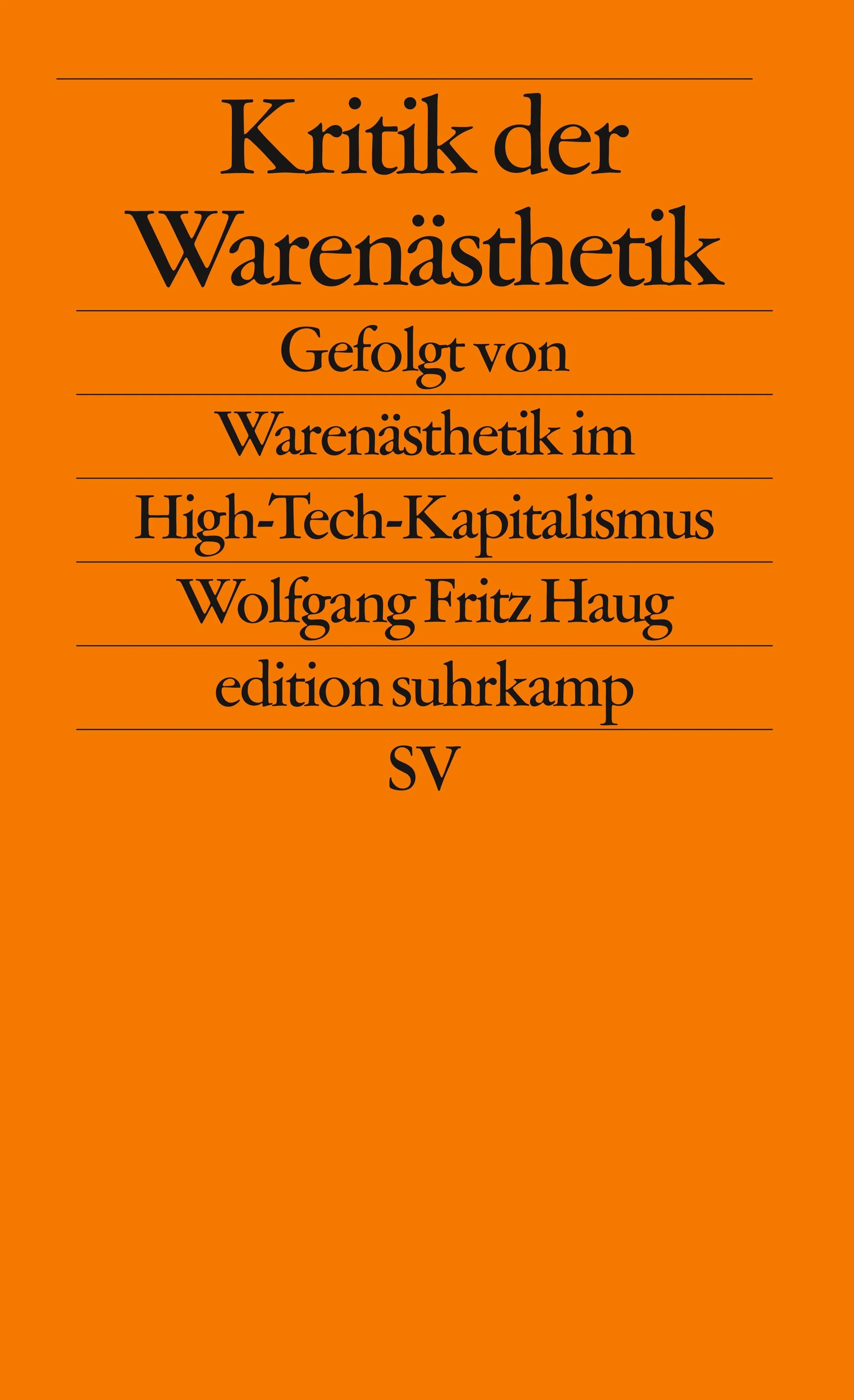Buchcover von 'Kritik der Warenästhetik' - Taschenbuch von Wolfgang Fritz Haug