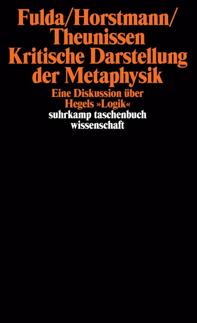 Buchcover von 'Kritische Darstellung der Metaphysik' - Taschenbuch von Hans Friedrich Fulda