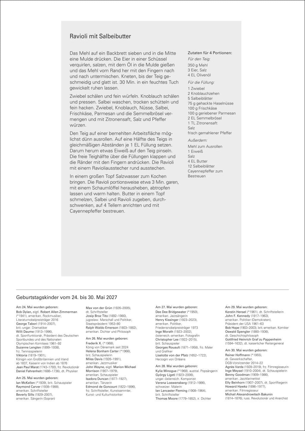 Küchenkalender Wochenplaner 2027 - 53 inspirierende Fotografien – Ansicht