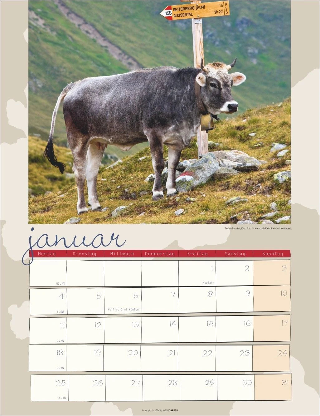 Kuh Kalender 2027 – Ansicht