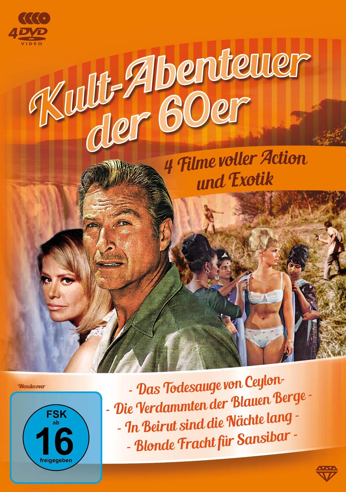 DVD-Cover: Kult-Abenteuer der 60er - 4 Filme voller Action und Exotik. Regie: Gerd Oswald