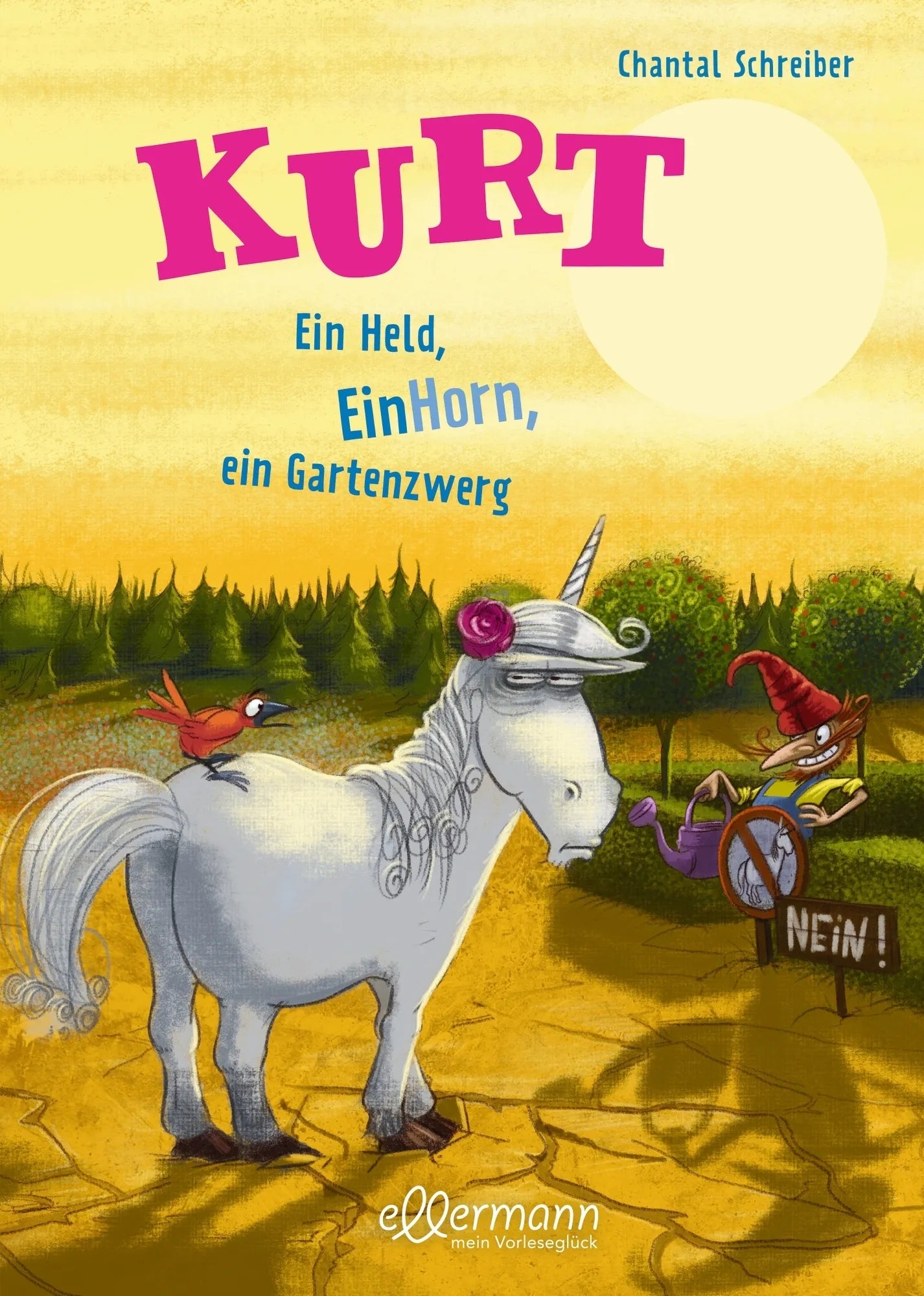 Buchcover von 'Kurt, Einhorn wider Willen 5. Ein Held, EinHorn, ein Gartenzwerg' - Gebundene Ausgabe von Chantal Schreiber