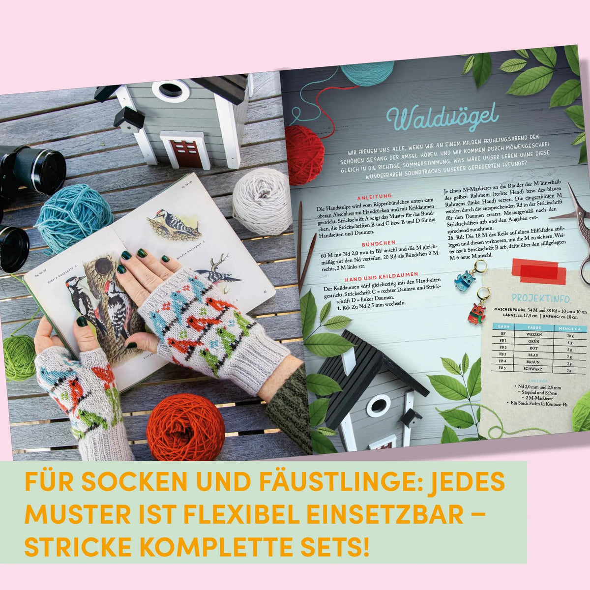 Detailansicht: Kuschelige Socken und warme Fäustlinge (Taschenbuch)