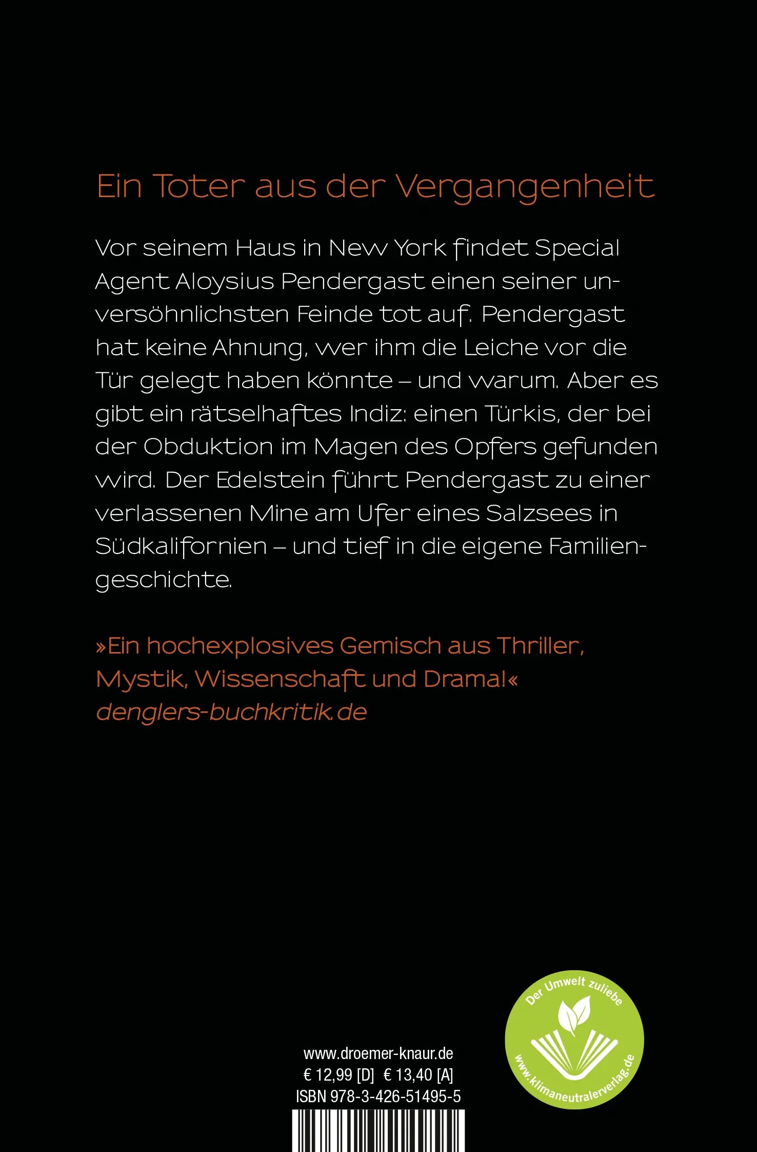 Buchrückseite von 'Labyrinth – Elixier des Todes' mit Klappentext - Taschenbuch